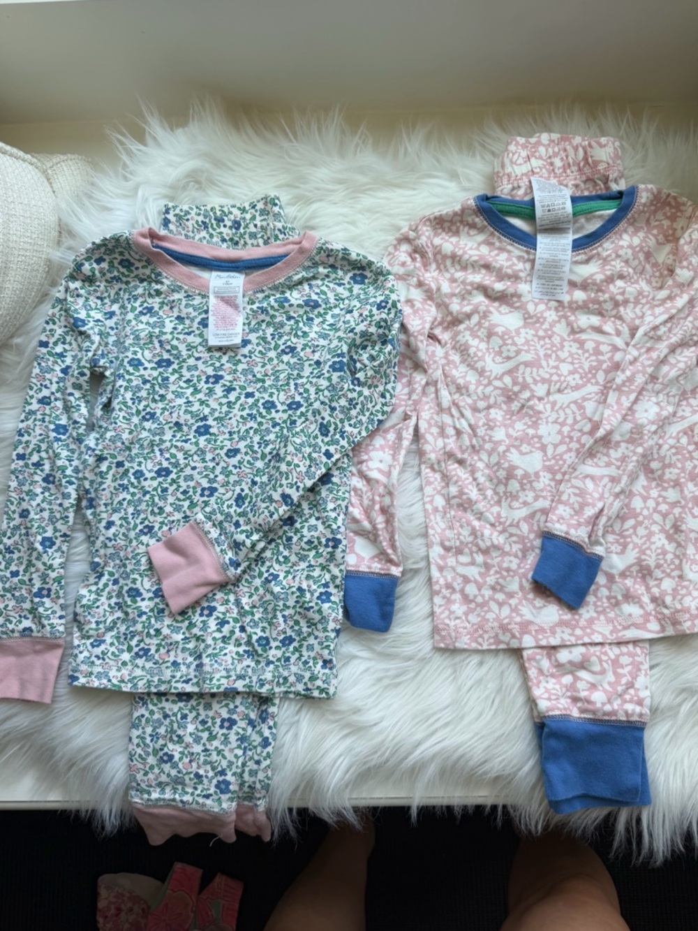 Two Mini Boden Floral Pajama Sets
